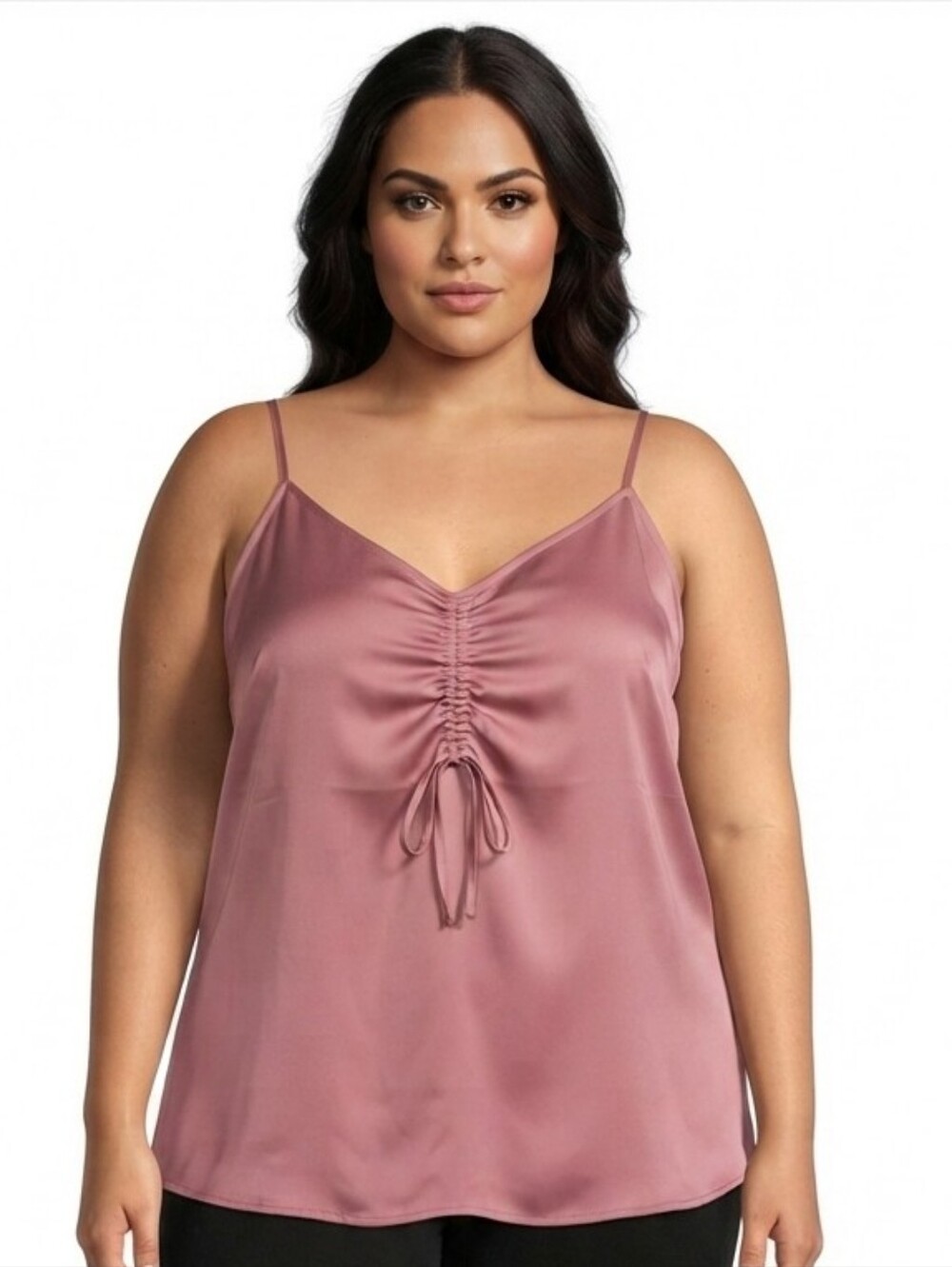 NWT Lane Bryant Dusty Rose Satin Ruched Cami